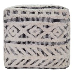 Found & Fable Kai Diamond Tufted Pouf, 16" -Family Home Furn Store found fable kai diamond tufted pouf 16 2