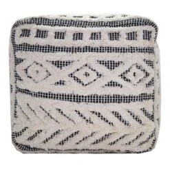 Found & Fable Kai Diamond Tufted Pouf, 16" -Family Home Furn Store found fable kai diamond tufted pouf 16 4