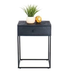 Found & Fable Kayla Rustic Black Nightstand 8 Found & Fable Kayla Rustic Black Nightstand -Family Home Furn Store found fable kayla rustic black nightstand 2