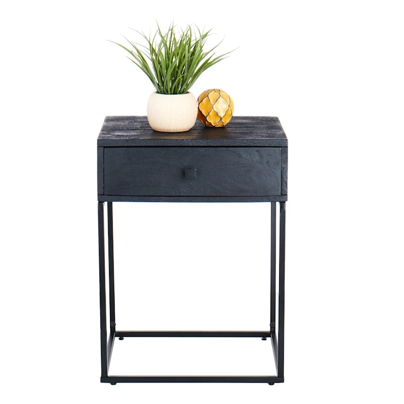 Found & Fable Kayla Rustic Black Nightstand 5 Found & Fable Kayla Rustic Black Nightstand - Image 3