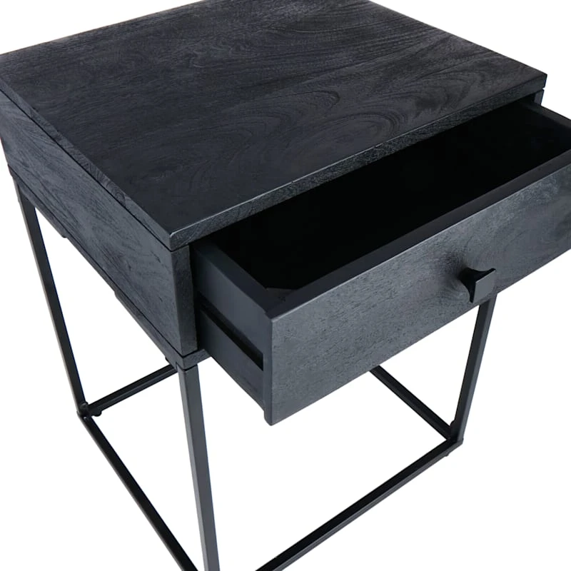 Found & Fable Kayla Rustic Black Nightstand 6 Found & Fable Kayla Rustic Black Nightstand - Image 4