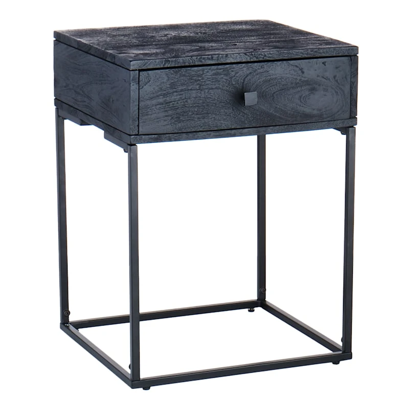 Found & Fable Kayla Rustic Black Nightstand 3 Found & Fable Kayla Rustic Black Nightstand