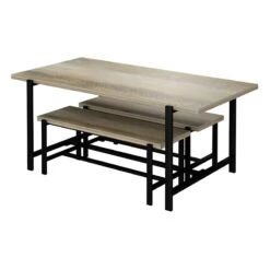 Found & Fable Loggy Wood & Metal Dining Table, 71" -Family Home Furn Store found fable loggy wood metal dining table 71 3