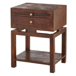 Found & Fable Maddison Chestnut Wood Side Table With Drawer -Family Home Furn Store found fable maddison chestnut wood side table with drawer 2