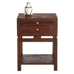 Found & Fable Maddison Chestnut Wood Side Table With Drawer -Family Home Furn Store found fable maddison chestnut wood side table with drawer 3