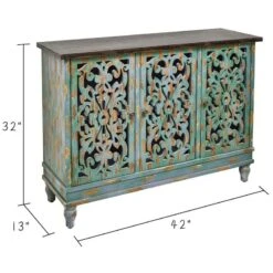 Found & Fable Northfield 3-Door Distressed Cabinet -Family Home Furn Store found fable northfield 3 door distressed cabinet 4