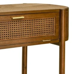 Found & Fable Reston Round Corner Wooden Console Table -Family Home Furn Store found fable reston round corner wooden console table 3