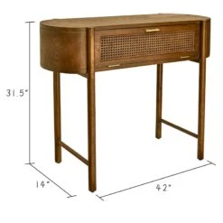 Found & Fable Reston Round Corner Wooden Console Table -Family Home Furn Store found fable reston round corner wooden console table 5