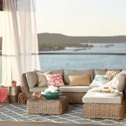 Found & Fable Set Of 2 Hamptons All-Weather Wicker Armless Outdoor Chair With Cushion -Family Home Furn Store found fable set of 2 hamptons all weather wicker armless outdoor chair with cushion 7