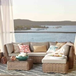 Found & Fable Set Of 2 Hamptons All-Weather Wicker Armless Outdoor Chair With Cushion -Family Home Furn Store found fable set of 2 hamptons all weather wicker armless outdoor chair with cushion 8