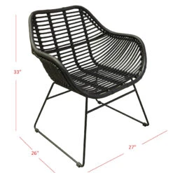Found & Fable Wates All-Weather Wicker Outdoor Chair, Black -Family Home Furn Store found fable wates all weather wicker outdoor chair black 3