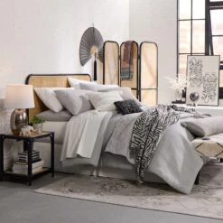 Found & Fable Zola Rattan Headboard, Queen -Family Home Furn Store found fable zola rattan headboard queen 2