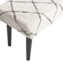 Found & Fable Zuri Cream & Black Tufted Bench 15 Found & Fable Zuri Cream & Black Tufted Bench -Family Home Furn Store found fable zuri cream black tufted bench 2