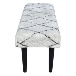 Found & Fable Zuri Cream & Black Tufted Bench 16 Found & Fable Zuri Cream & Black Tufted Bench -Family Home Furn Store found fable zuri cream black tufted bench 3