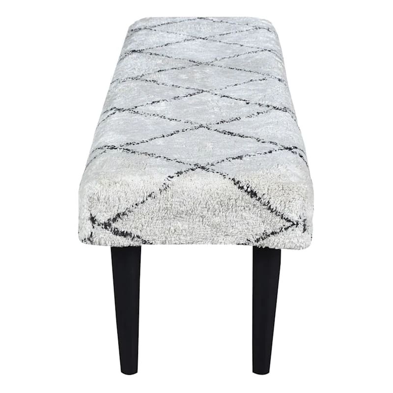 Found & Fable Zuri Cream & Black Tufted Bench 6 Found & Fable Zuri Cream & Black Tufted Bench - Image 4