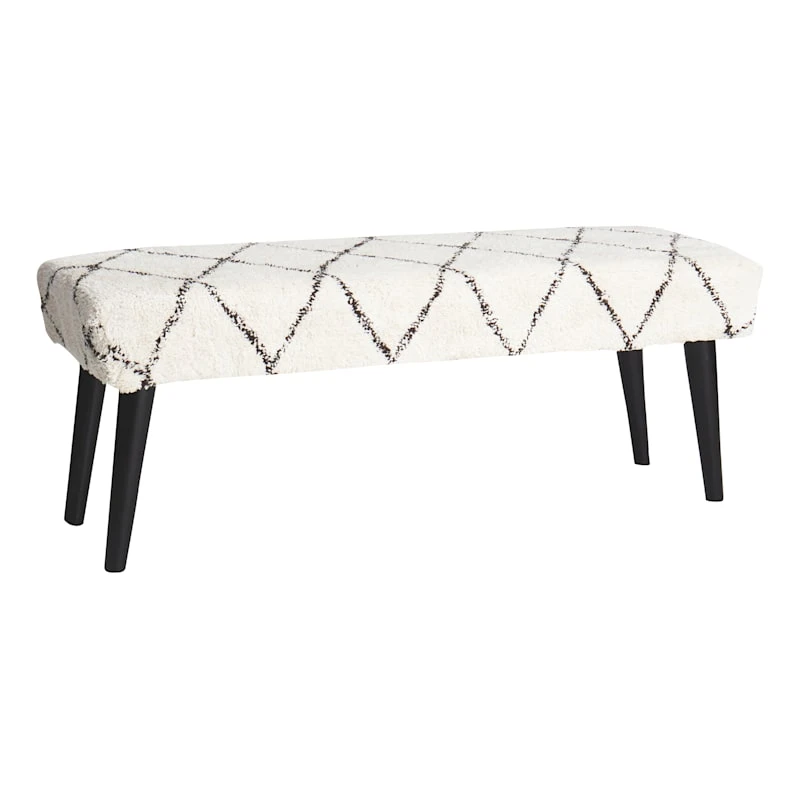 Found & Fable Zuri Cream & Black Tufted Bench 3 Found & Fable Zuri Cream & Black Tufted Bench