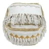 Francis Handwoven Fringe Pouf, 18" -Family Home Furn Store francis handwoven fringe pouf 18
