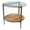 Glass Top Wood Shelf Side Table -Family Home Furn Store glass top wood shelf side table