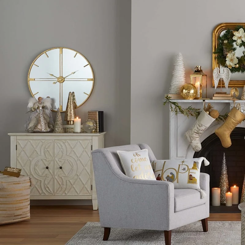 Gold Foil Print Tassel Pouf 4 Gold Foil Print Tassel Pouf - Image 2