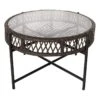Grace Mitchell Rochester All-Weather Wicker Coffee Table With Tempered Glass Top, Dark Grey -Family Home Furn Store grace mitchell rochester all weather wicker coffee table with tempered glass top dark grey