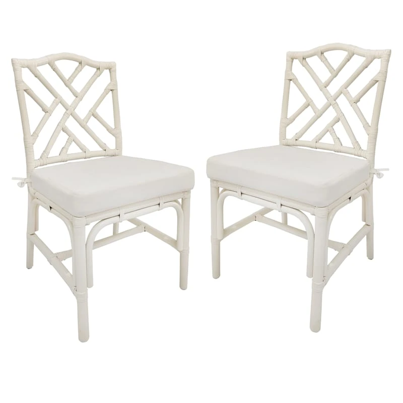 Grace Mitchell Set Of 2 Dana White Rattan Dining Chair 3 Grace Mitchell Set Of 2 Dana White Rattan Dining Chair