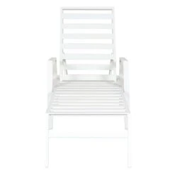 Grammercy Steel Slat Outdoor Chaise Lounge Chair, White 8 Grammercy Steel Slat Outdoor Chaise Lounge Chair, White -Family Home Furn Store grammercy steel slat outdoor chaise lounge chair white 2