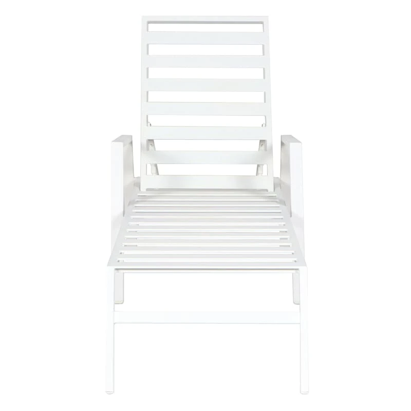 Grammercy Steel Slat Outdoor Chaise Lounge Chair, White 5 Grammercy Steel Slat Outdoor Chaise Lounge Chair, White - Image 3