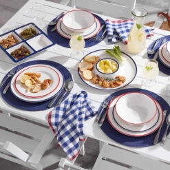 Grammercy White Steel Slat Outdoor Dining Table, 60x36 -Family Home Furn Store grammercy white steel slat outdoor dining table 60x36 3