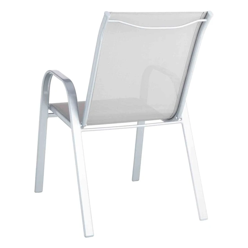 Grey & Silver Sling Stacking Chair 4 Grey & Silver Sling Stacking Chair - Image 2