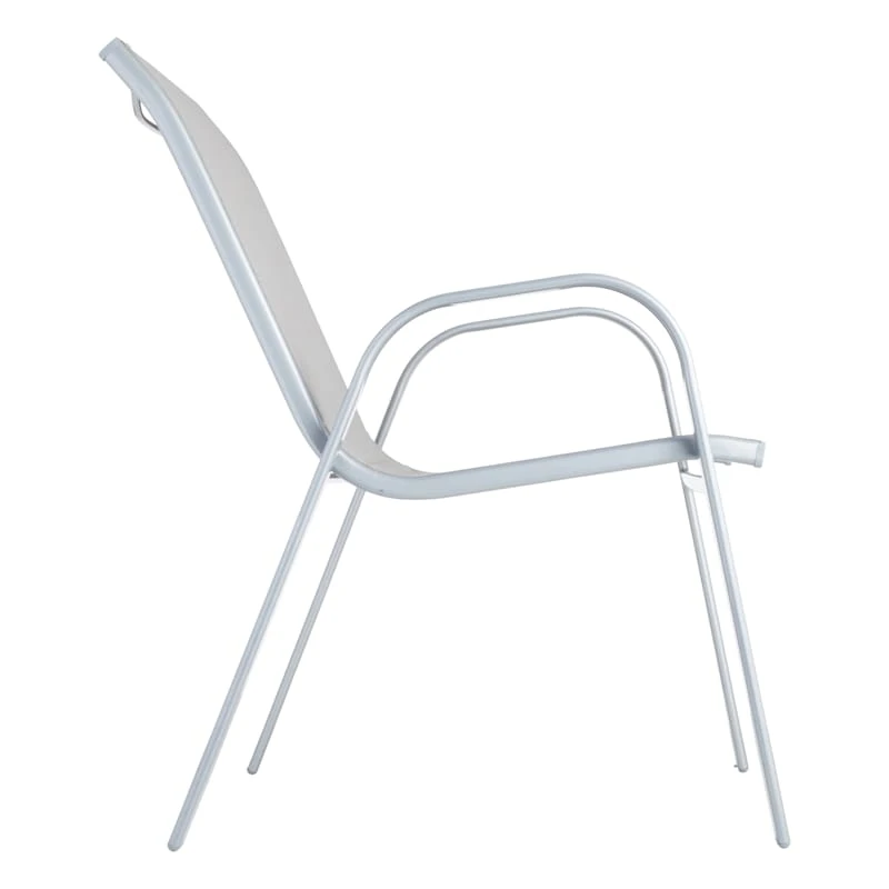 Grey & Silver Sling Stacking Chair 6 Grey & Silver Sling Stacking Chair - Image 4