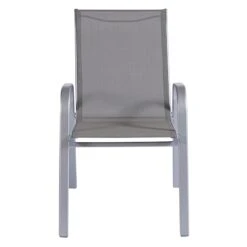 Grey & Silver Sling Stacking Chair 13 Grey & Silver Sling Stacking Chair -Family Home Furn Store grey silver sling stacking chair 4