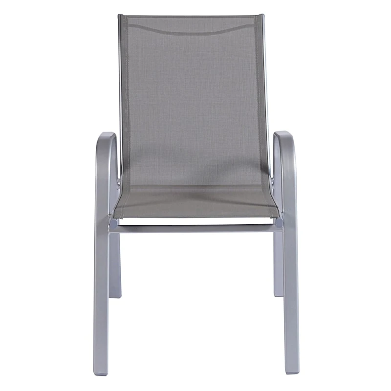 Grey & Silver Sling Stacking Chair 7 Grey & Silver Sling Stacking Chair - Image 5