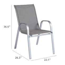 Grey & Silver Sling Stacking Chair 14 Grey & Silver Sling Stacking Chair -Family Home Furn Store grey silver sling stacking chair 5