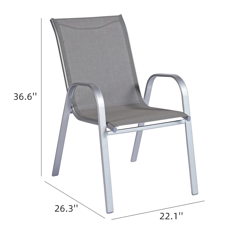 Grey & Silver Sling Stacking Chair 8 Grey & Silver Sling Stacking Chair - Image 6