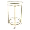 Hailey Round Bar Cart , Gold -Family Home Furn Store hailey round bar cart gold