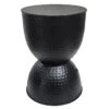 Hammered Metal Accent Table, Black -Family Home Furn Store hammered metal accent table black