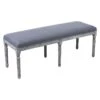 Heritage Dark Grey Linen Bench 2 Heritage Dark Grey Linen Bench -Family Home Furn Store heritage dark grey linen bench