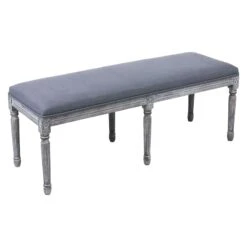 Heritage Dark Grey Linen Bench