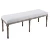 Heritage Light Grey Linen Bench -Family Home Furn Store heritage light grey linen bench