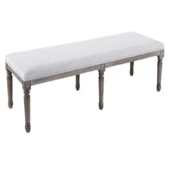 Heritage Light Grey Linen Bench
