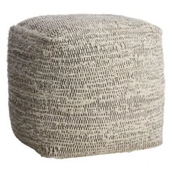 Honeybloom Black & Cream Pouf