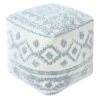 Honeybloom Blue & Cream Pouf -Family Home Furn Store honeybloom blue cream pouf