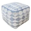 Honeybloom Diana Blue & White Diamond Patterned Pouf -Family Home Furn Store honeybloom diana blue white diamond patterned pouf