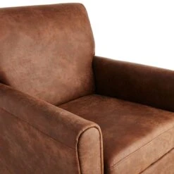 Honeybloom Dylan Brown Faux Leather Armchair -Family Home Furn Store honeybloom dylan brown faux leather armchair 3
