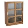 Honeybloom Fullerton 3-Shelf Sliding Door Cabinet -Family Home Furn Store honeybloom fullerton 3 shelf sliding door cabinet