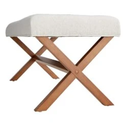 Honeybloom Jordan Chenille Bench, Ivory 9 Honeybloom Jordan Chenille Bench, Ivory -Family Home Furn Store honeybloom jordan chenille bench ivory 2