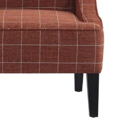 Honeybloom Kayson Paprika Plaid Accent Chair -Family Home Furn Store honeybloom kayson paprika plaid accent chair 2
