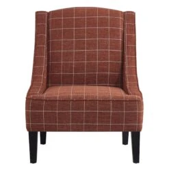 Honeybloom Kayson Paprika Plaid Accent Chair