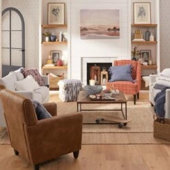 Honeybloom Kayson Paprika Plaid Accent Chair -Family Home Furn Store honeybloom kayson paprika plaid accent chair 3