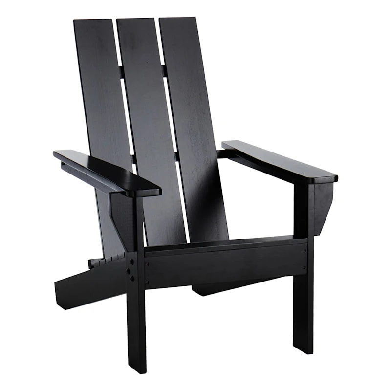 Honeybloom Outdoor Wooden Adirondack Chair, Black 3 Honeybloom Outdoor Wooden Adirondack Chair, Black